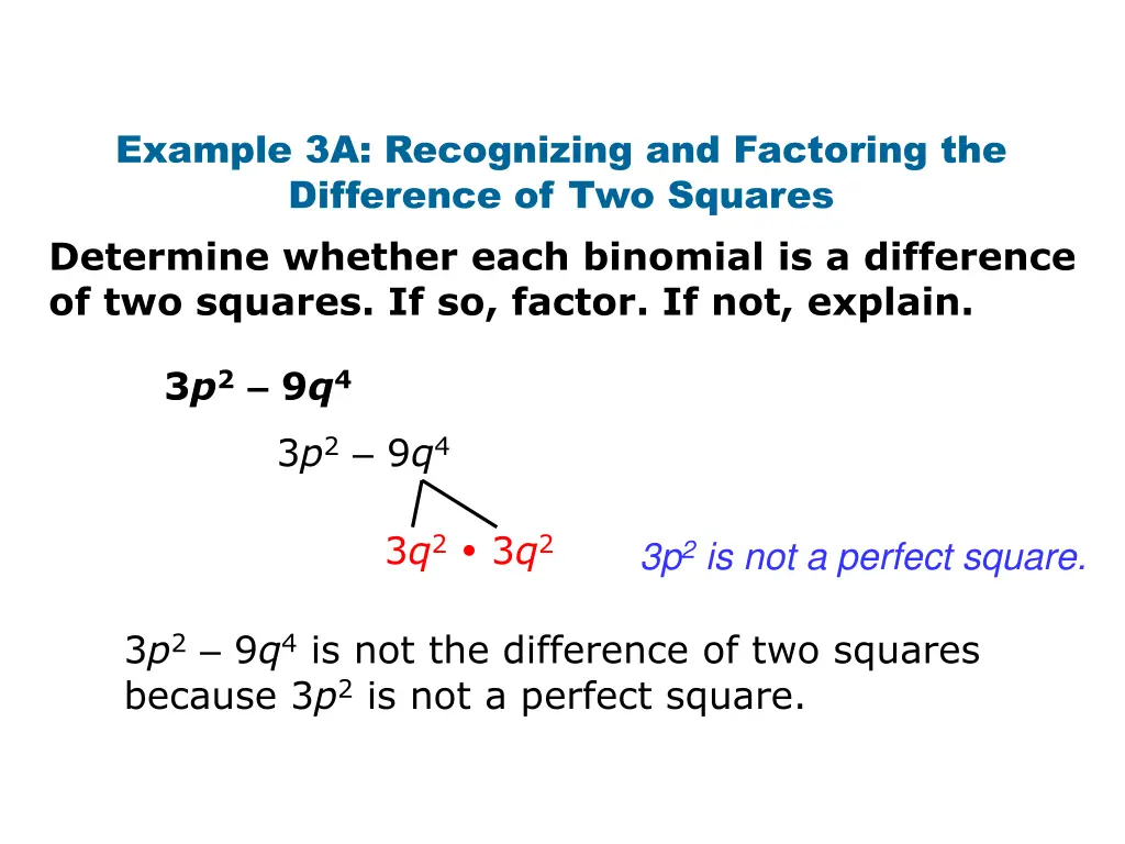 example 3a recognizing and factoring