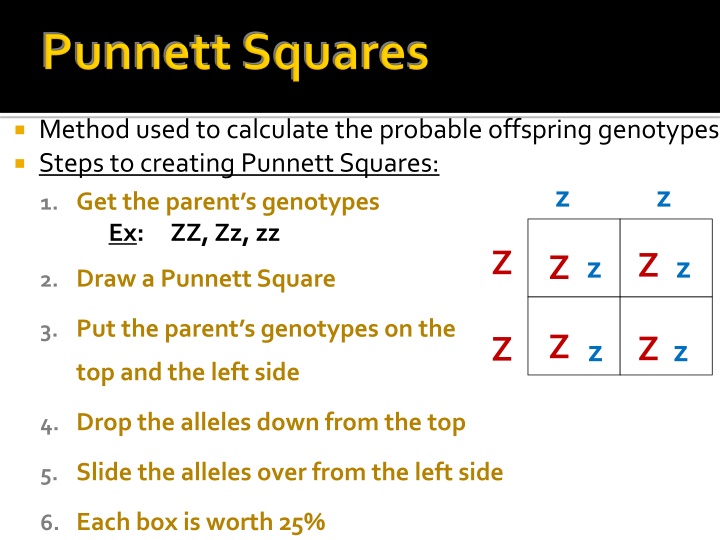 method used to calculate the probable offspring