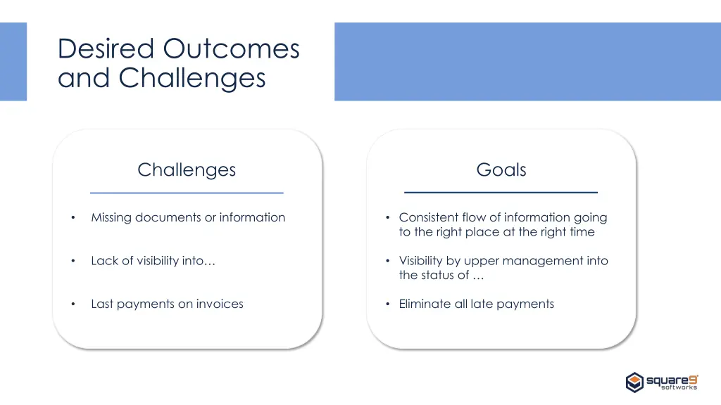 desired outcomes and challenges