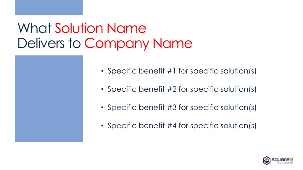 what solution name delivers to company name