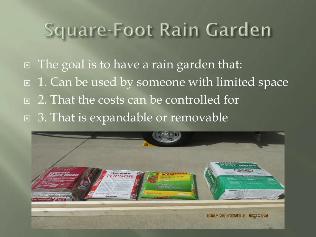 the goal is to have a rain garden that