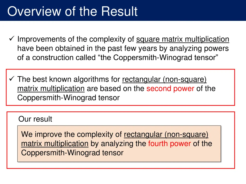 overview of the result 2