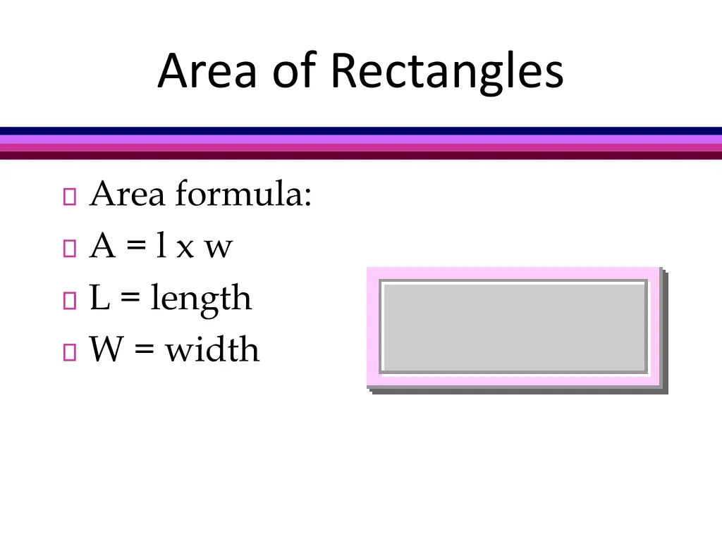 area of rectangles