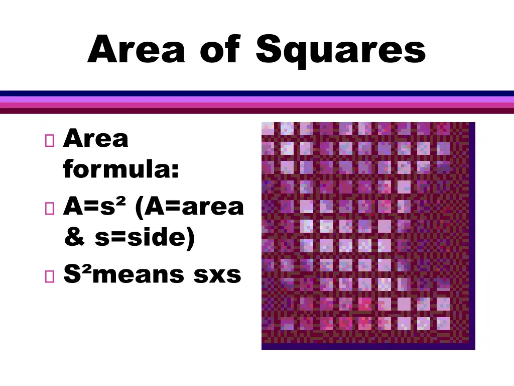 area of squares