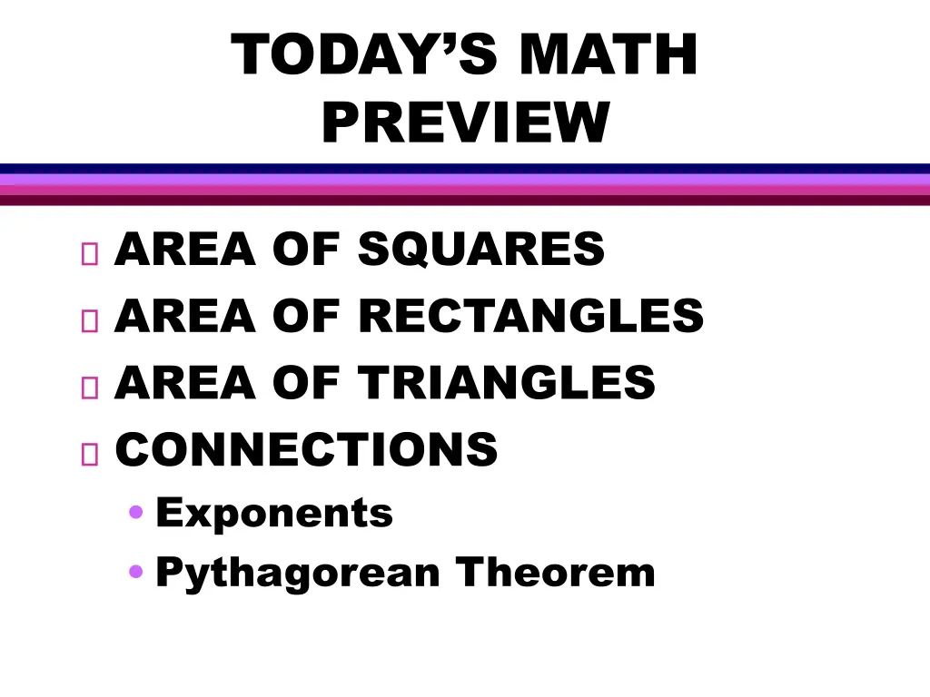 today s math preview