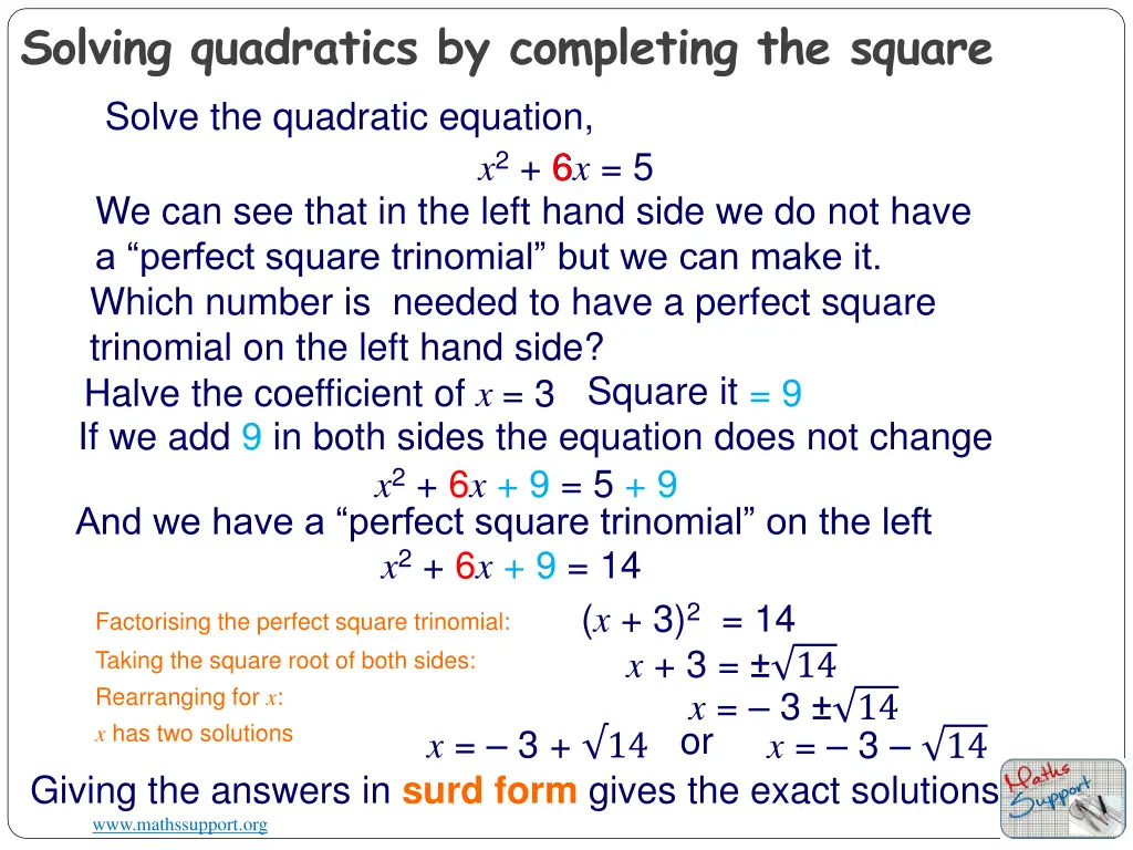 solving quadratics by completing the square 2