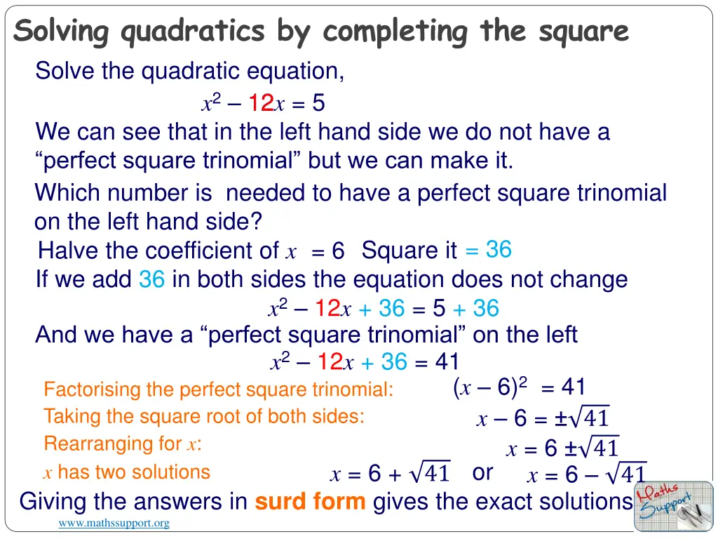 solving quadratics by completing the square 3