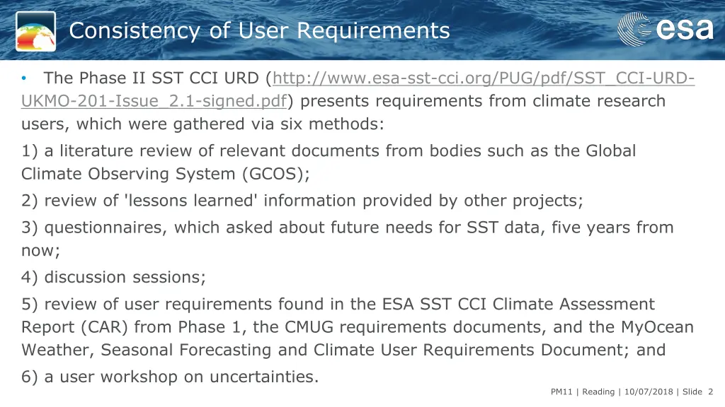 consistency of user requirements