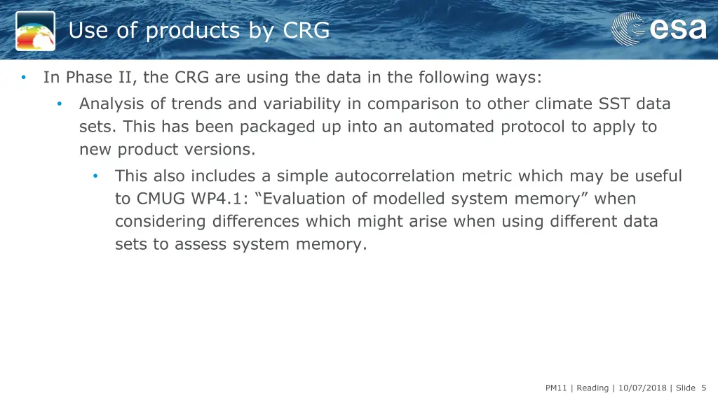 use of products by crg