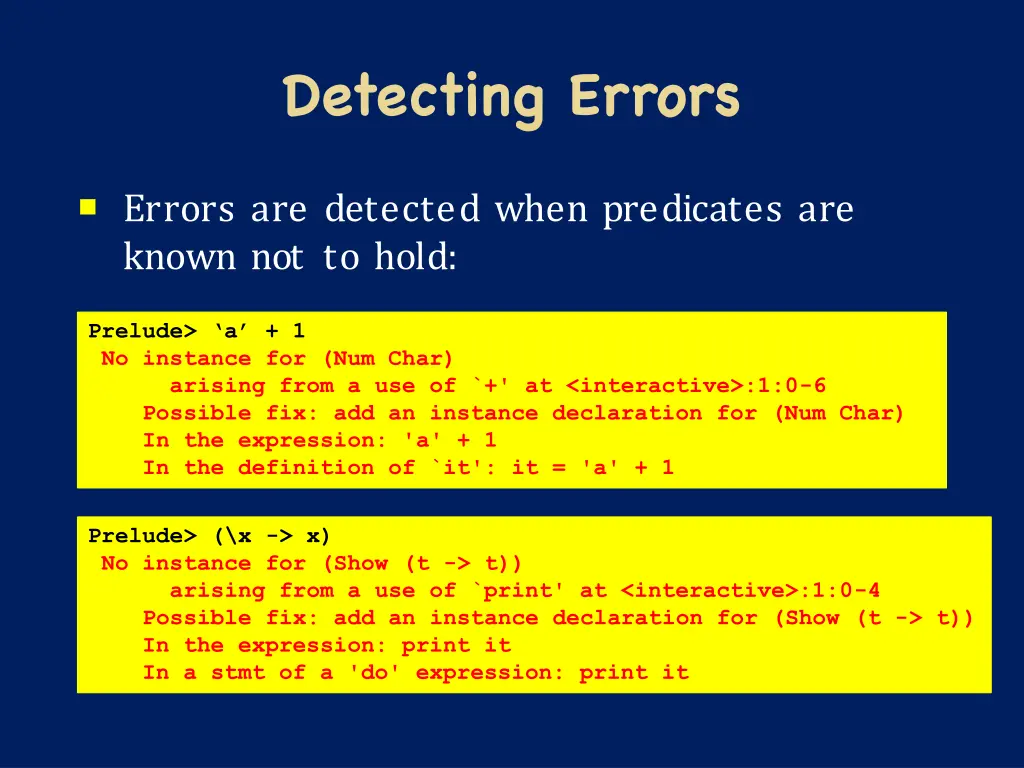 detecting errors