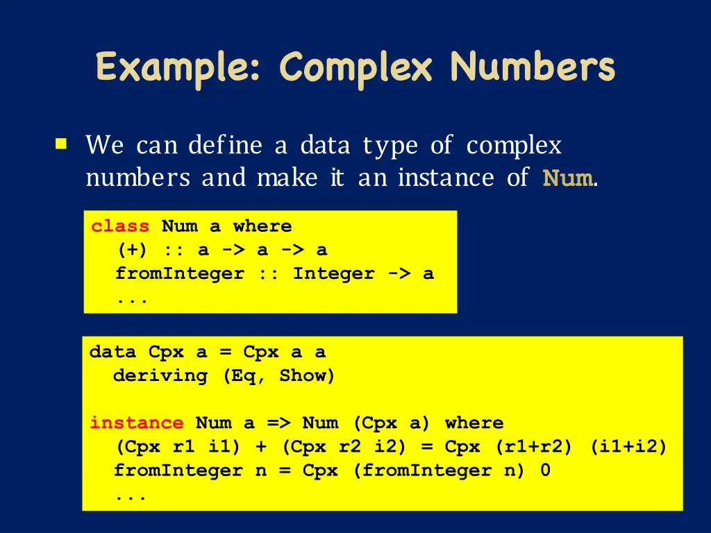 example complex numbers