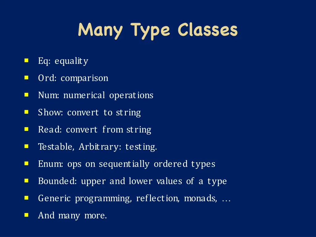 many type classes