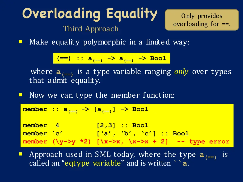 overloading equality third approach