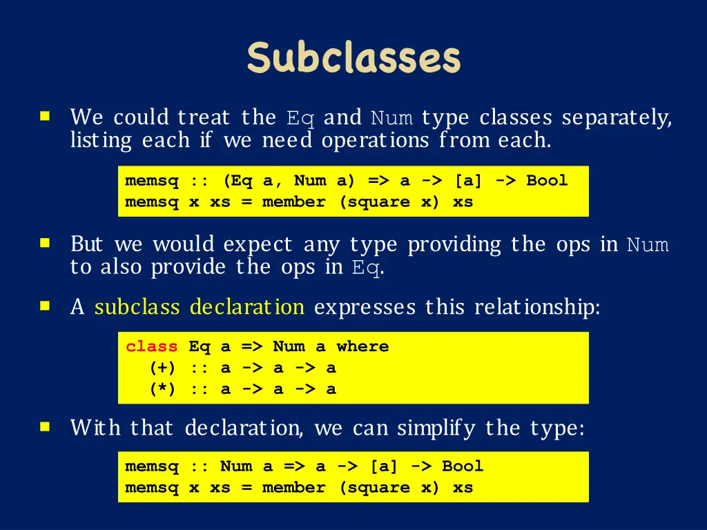 subclasses