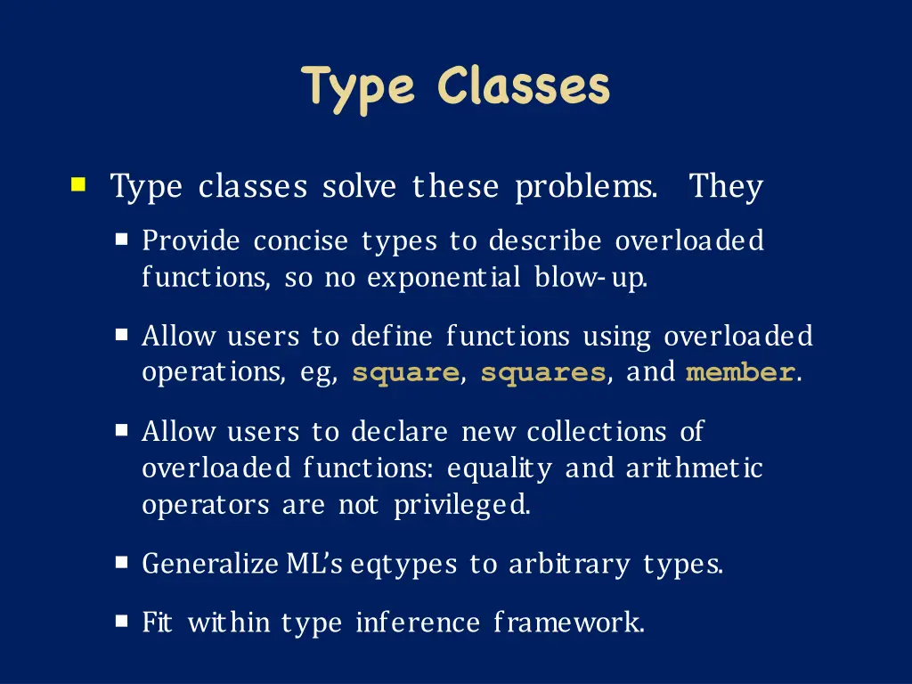 type classes