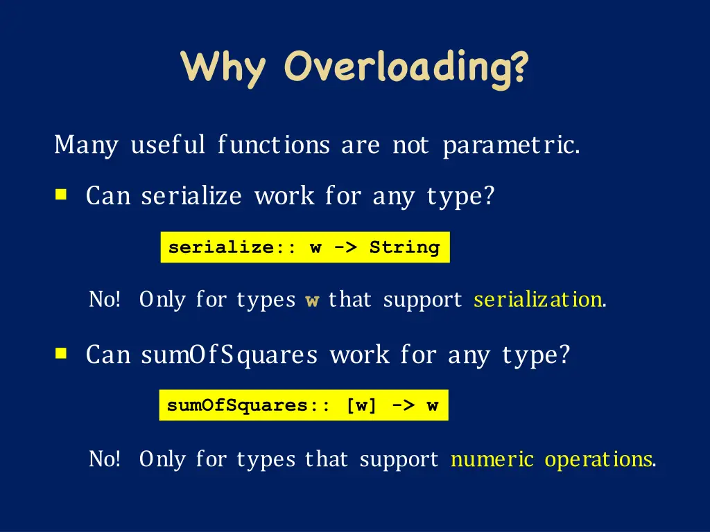 why overloading 1