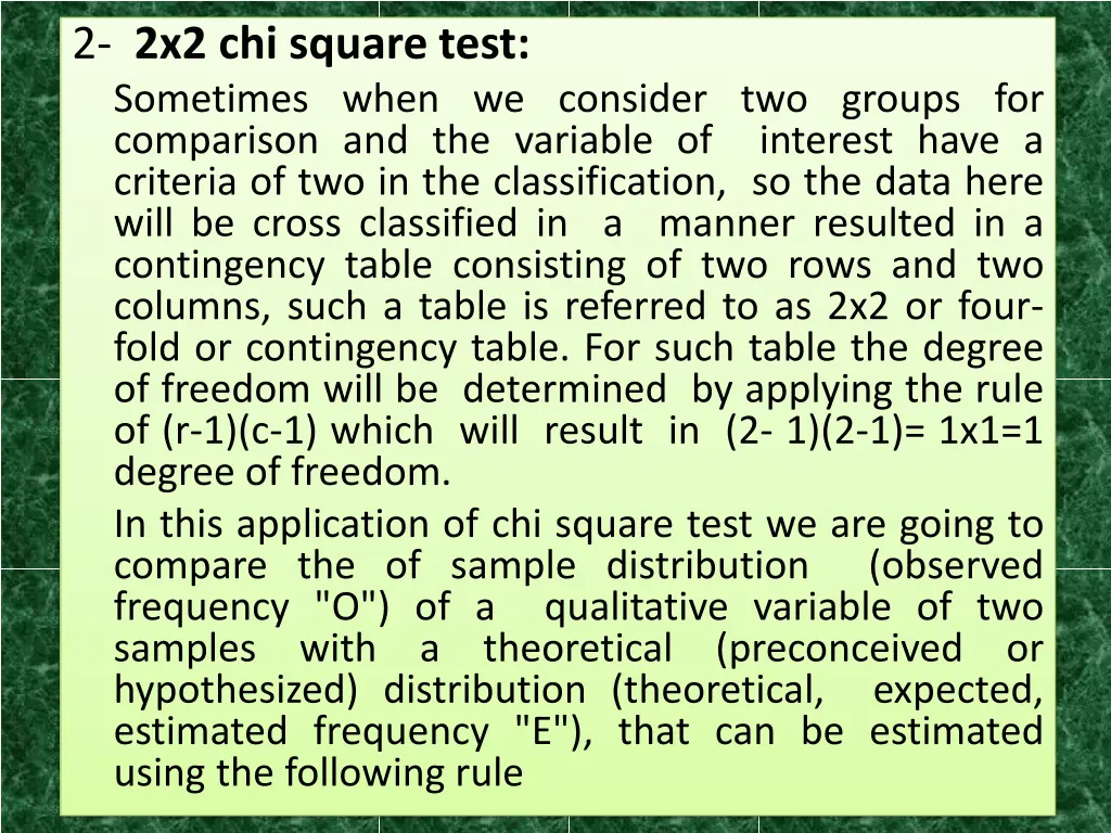 2 2x2 chi square test sometimes when we consider