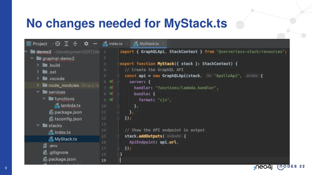 no changes needed for mystack ts