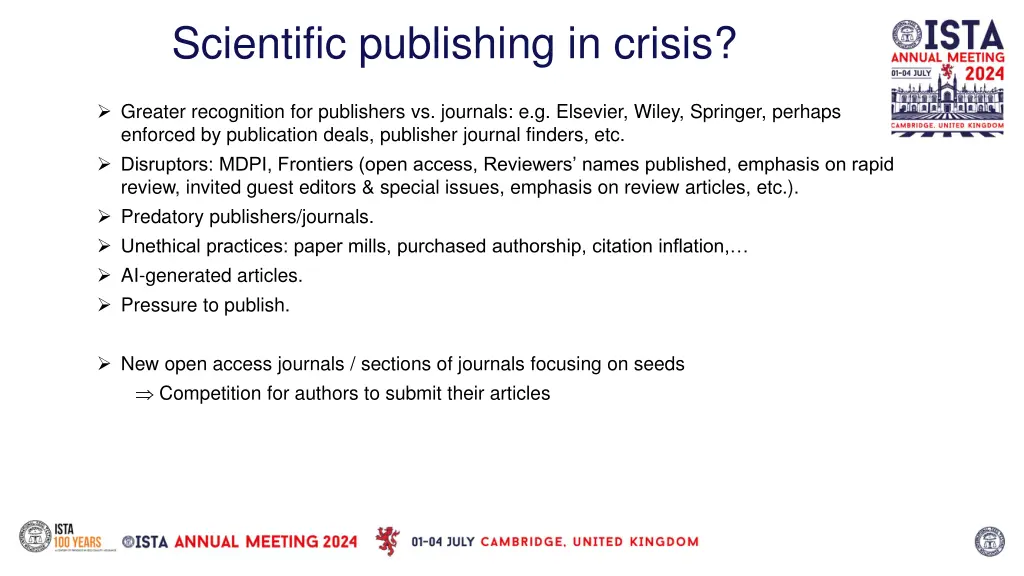 scientific publishing in crisis 1