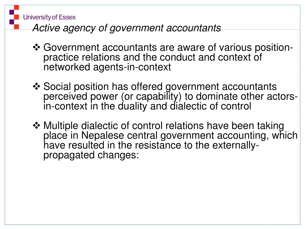 active agency of government accountants