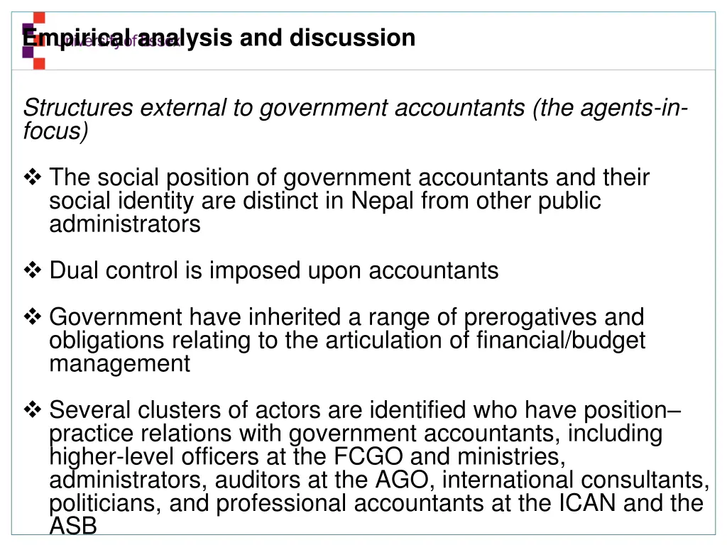 empirical analysis and discussion