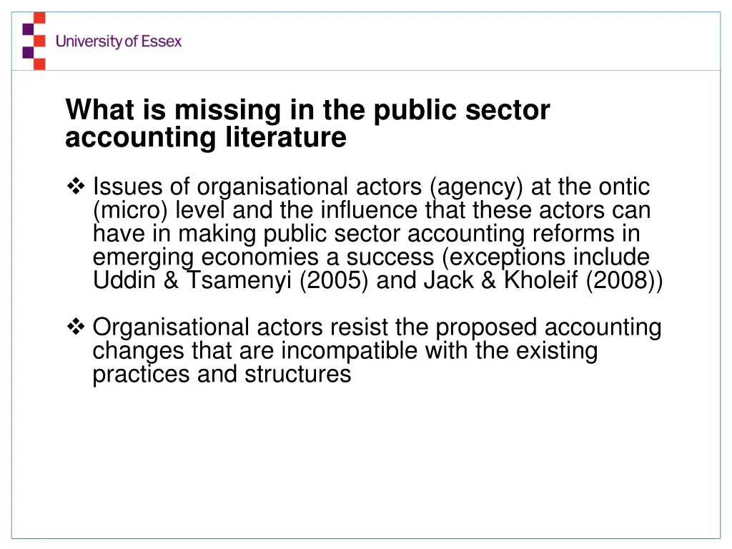 what is missing in the public sector accounting