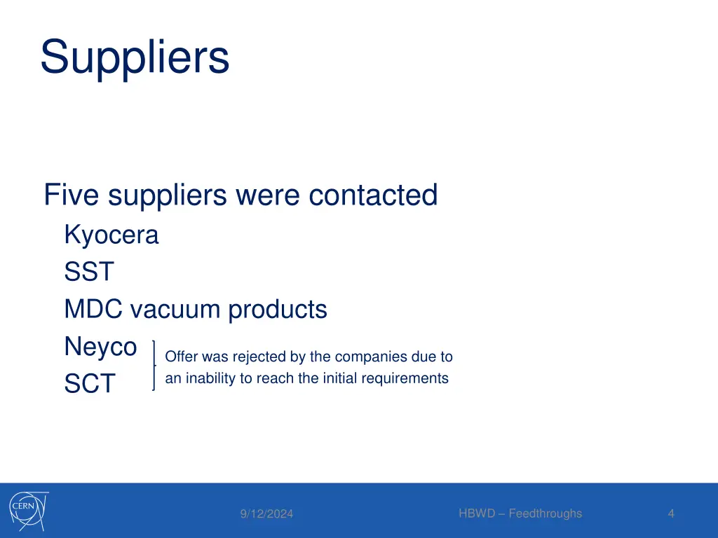 suppliers