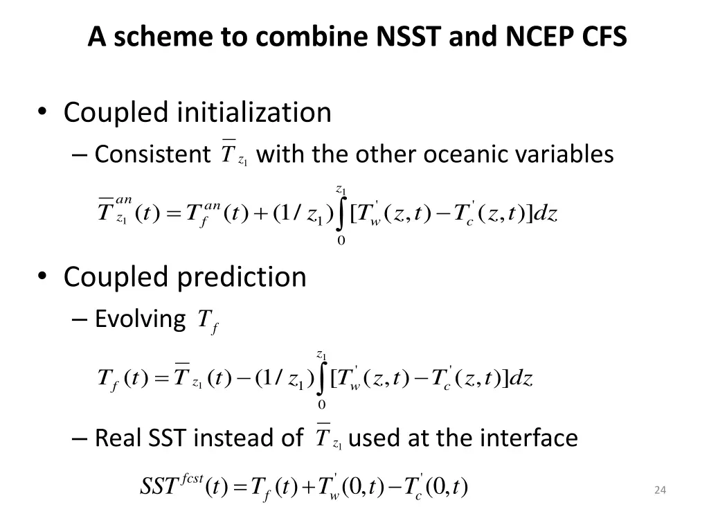 a scheme to combine nsst and ncep cfs