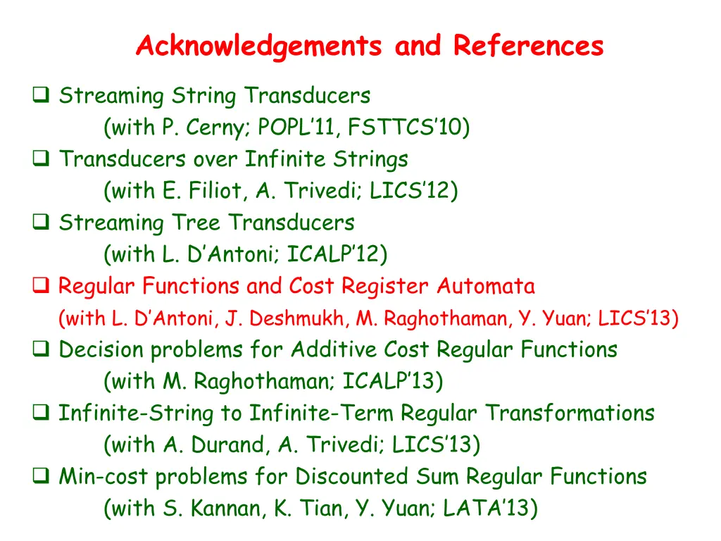 acknowledgements and references