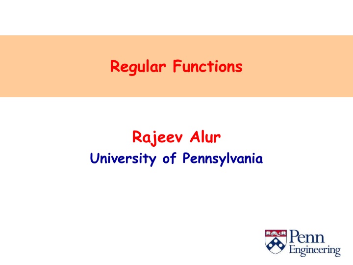 regular functions