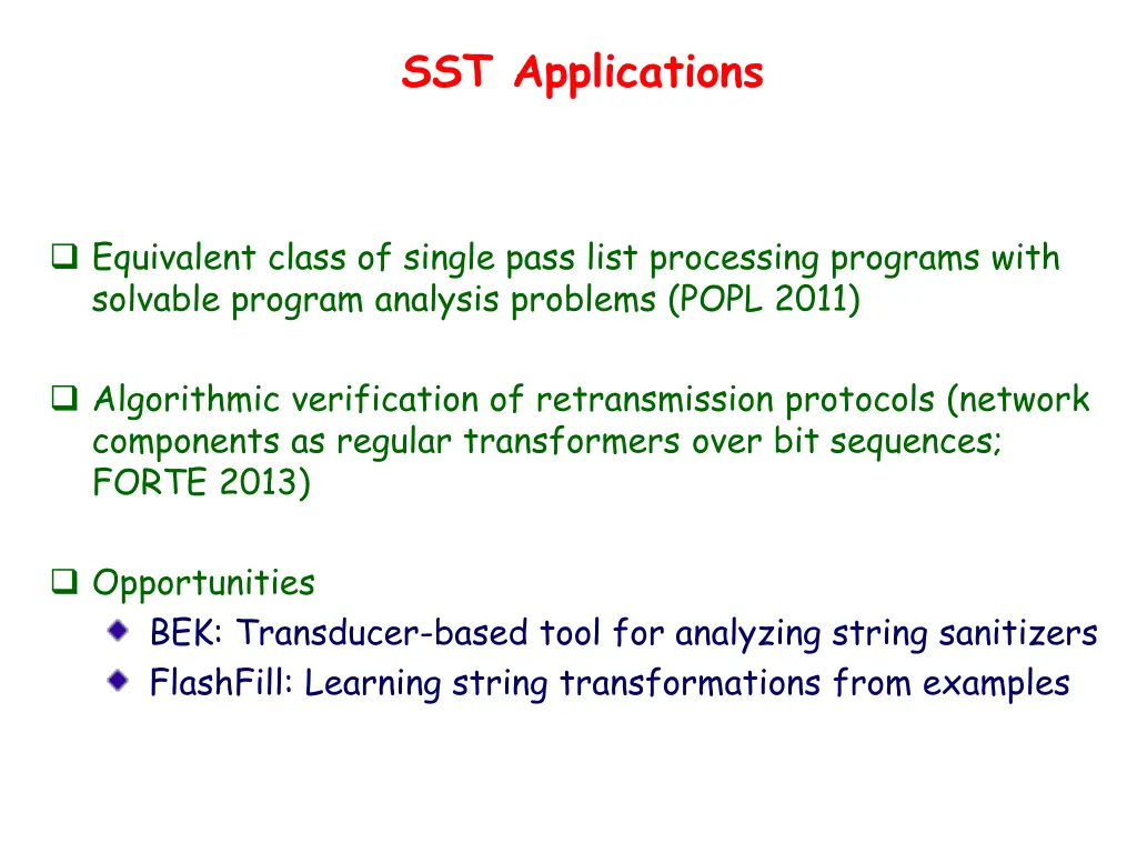 sst applications