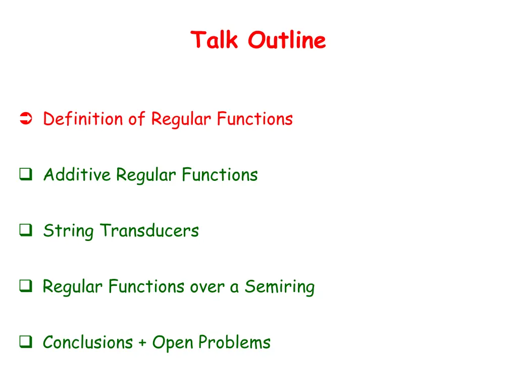 talk outline