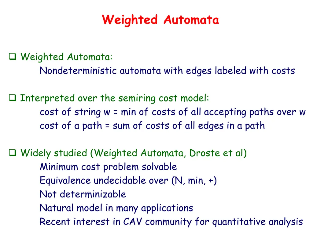 weighted automata