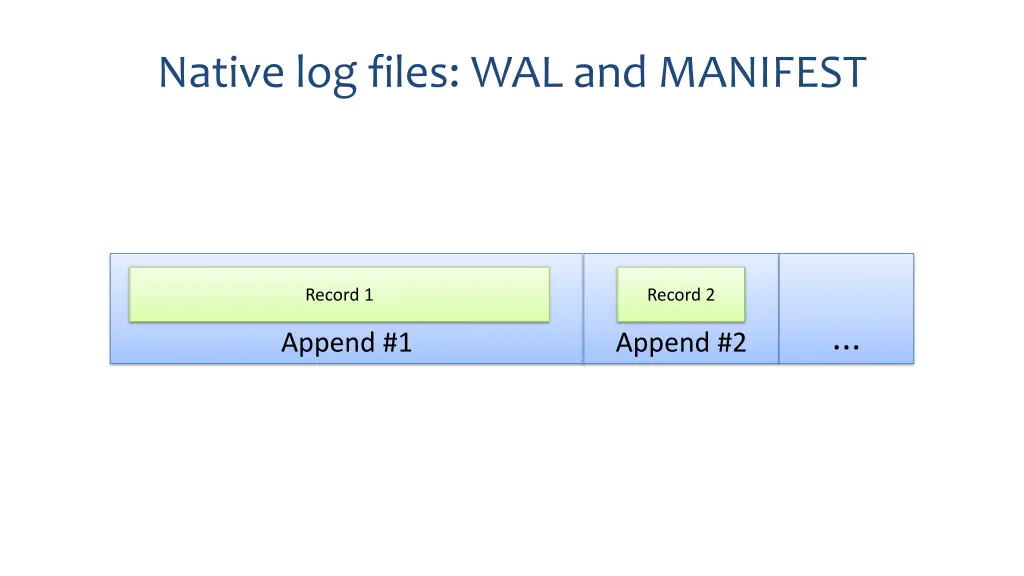 native log files wal and manifest