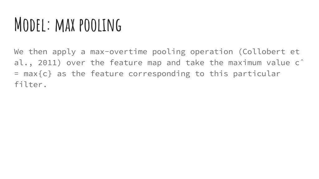 model max pooling