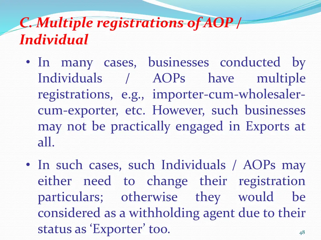 c multiple registrations of aop individual