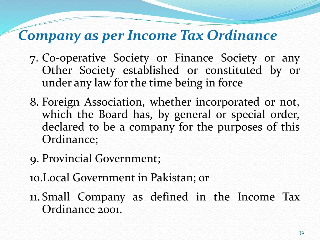 company as per income tax ordinance 1