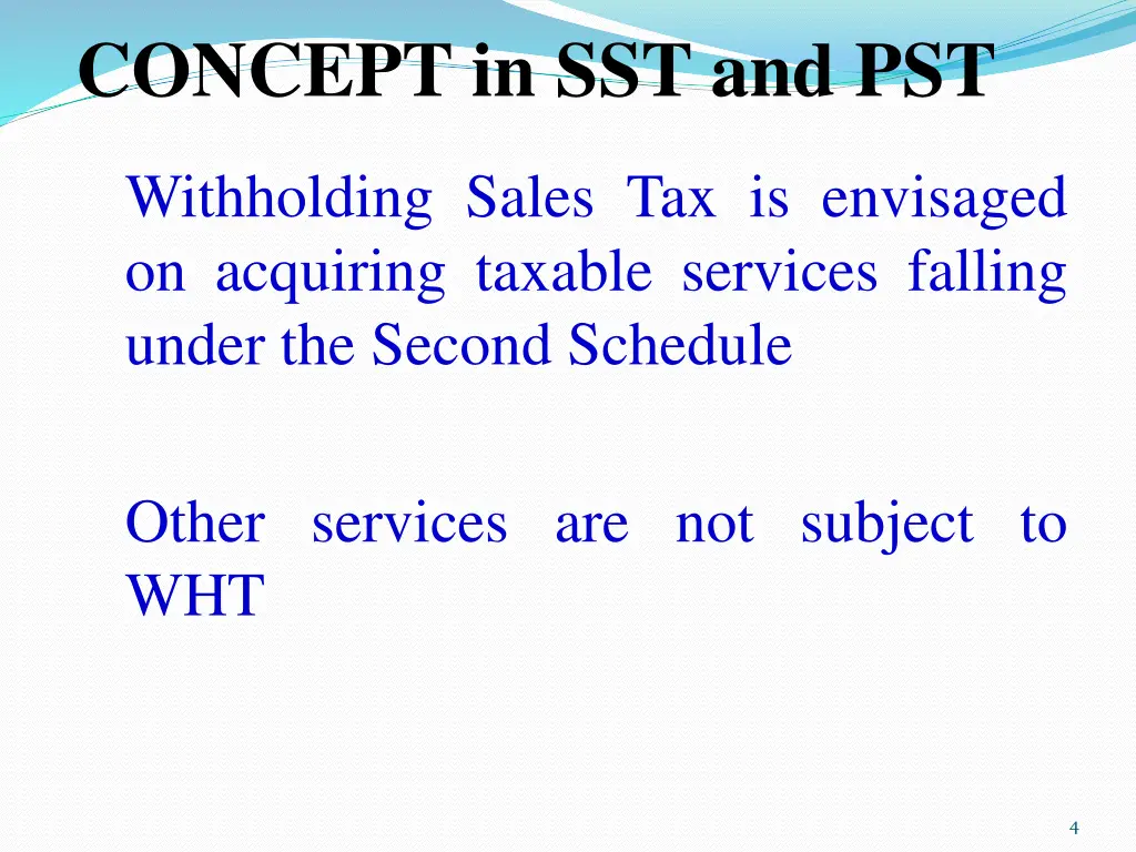 concept in sst and pst