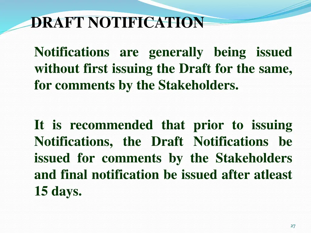 draft notification