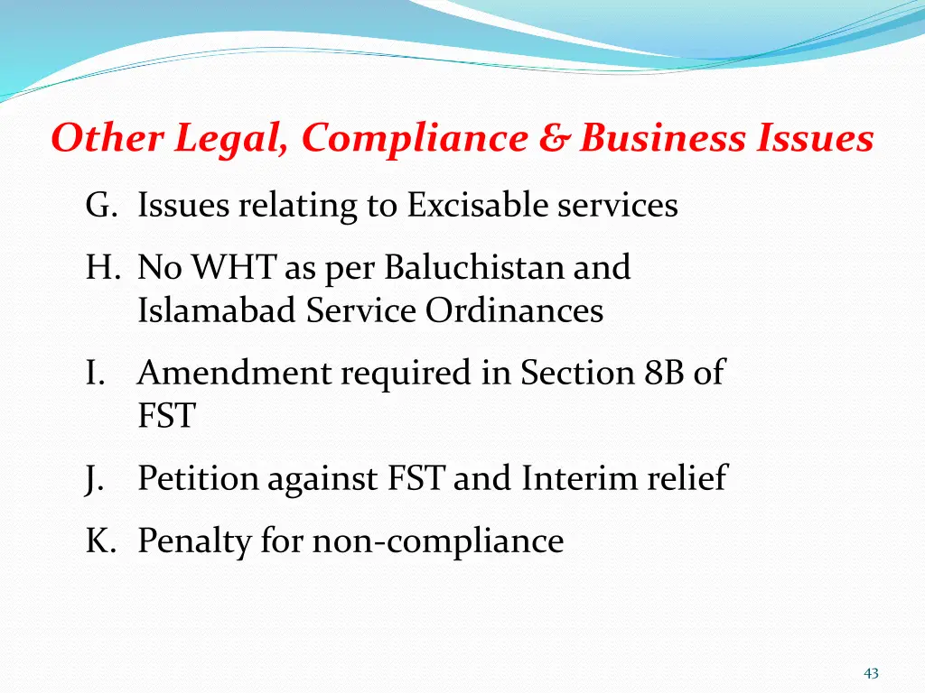 other legal compliance business issues 1