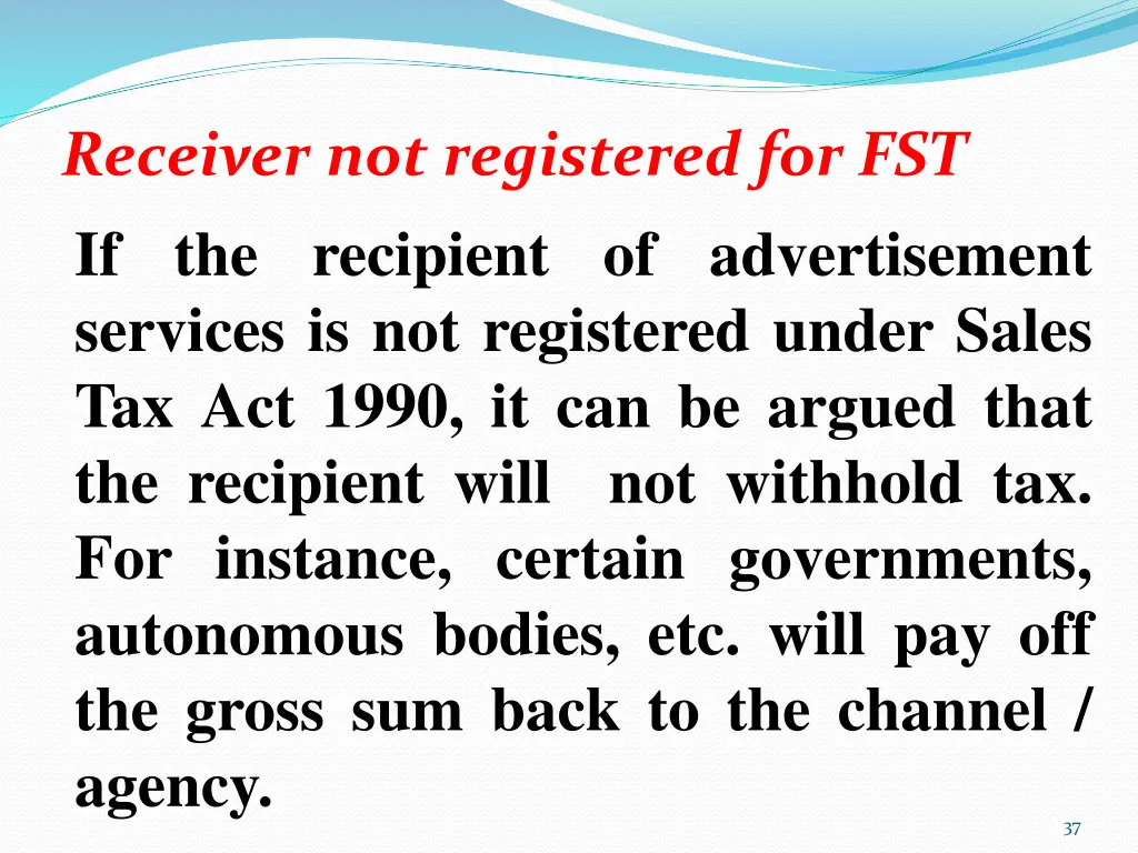 receiver not registered for fst if the recipient