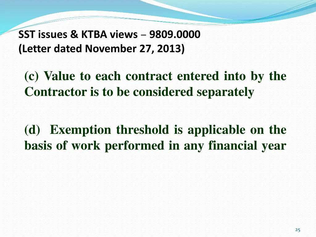 sst issues ktba views 9809 0000 letter dated 1