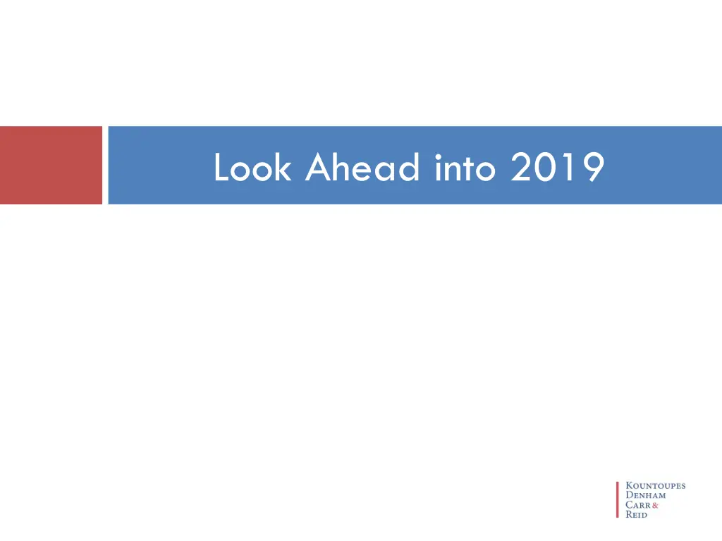 look ahead into 2019