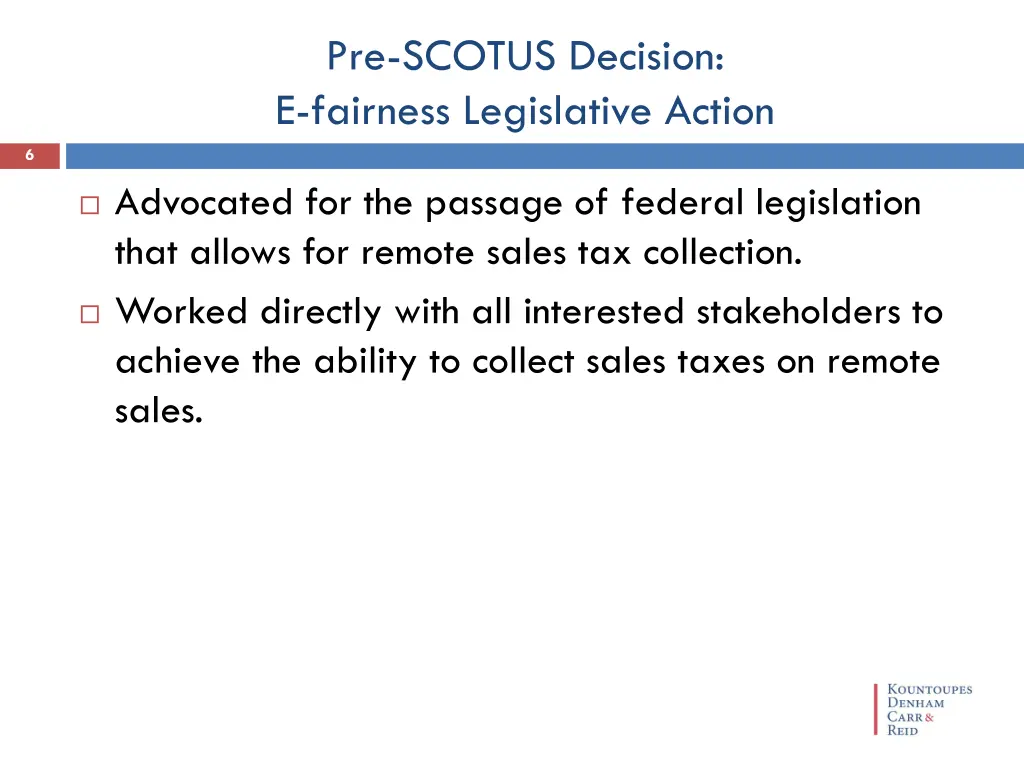 pre scotus decision e fairness legislative action