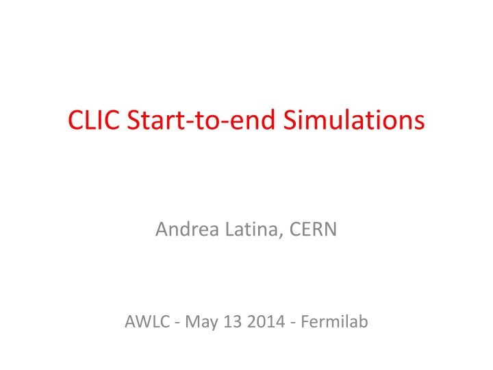 clic start to end simulations