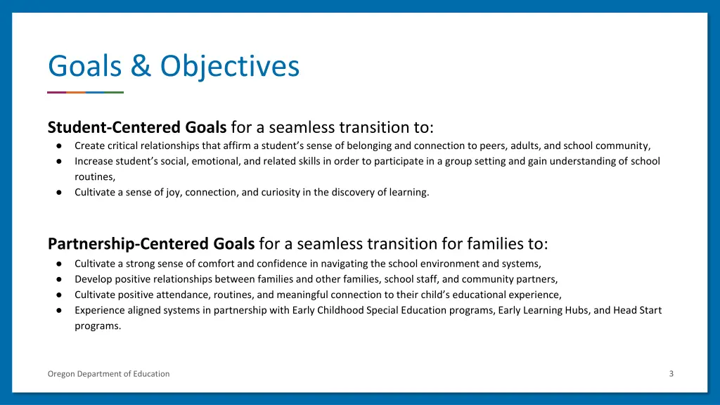 goals objectives