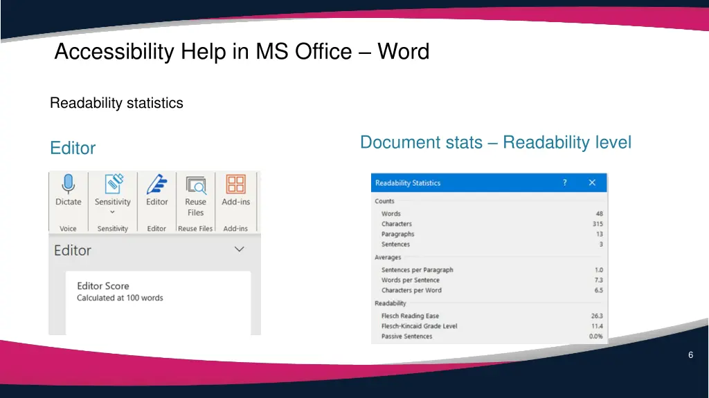 accessibility help in ms office word