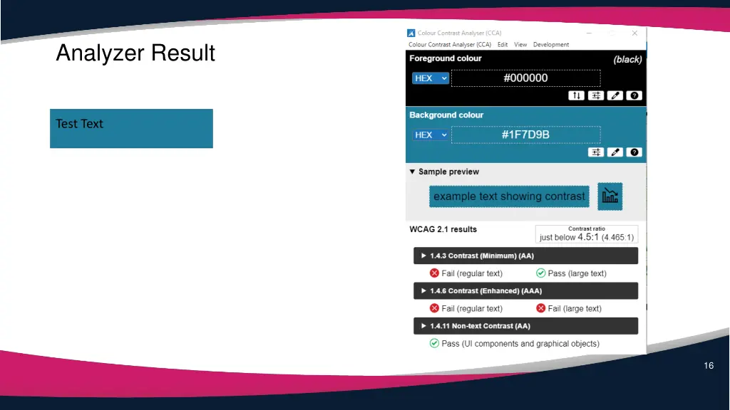 analyzer result