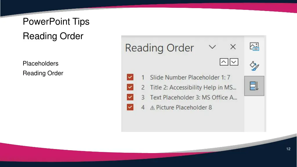 powerpoint tips reading order