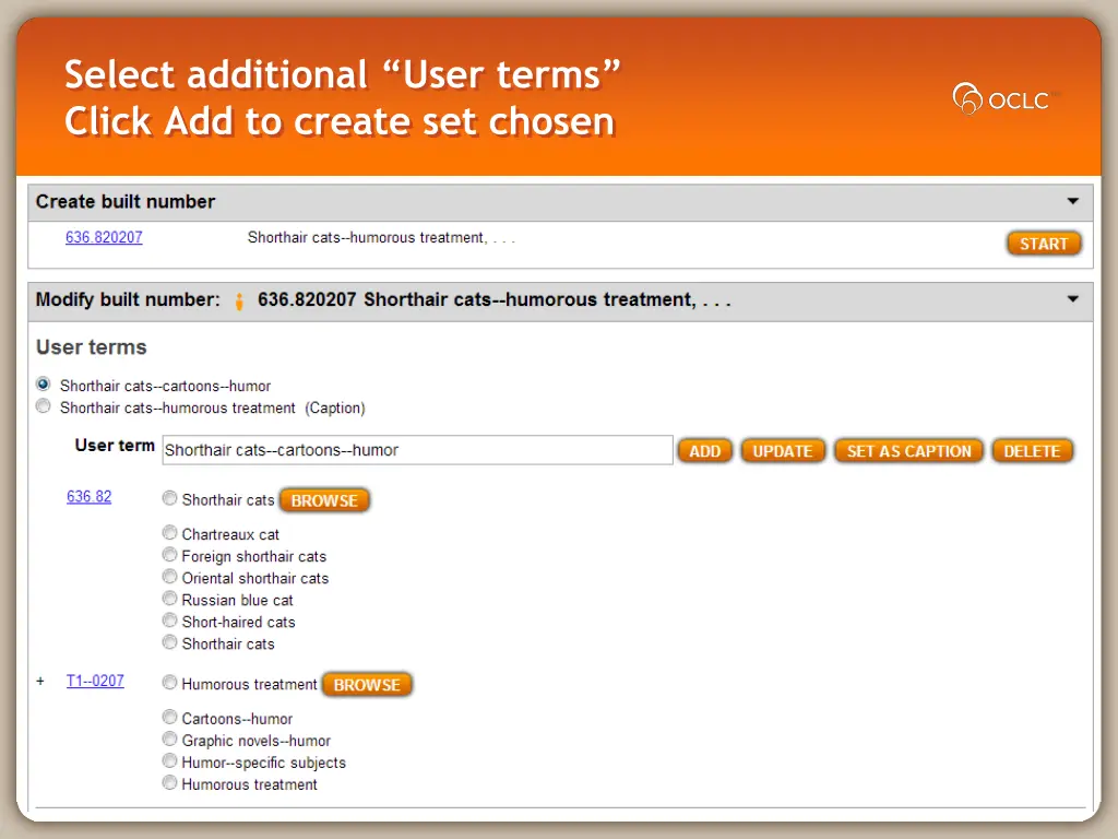 select additional user terms click add to create